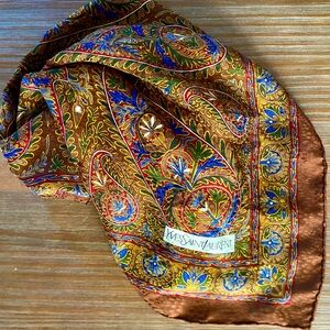 Vintage YVES SAINT LAURENT Paisley Silk Scarf